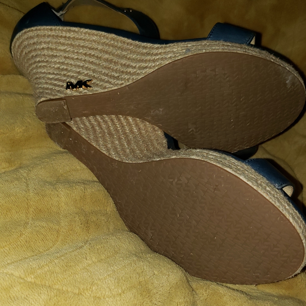 Michael Kors Dark Blue Wedge Sandals - Picture 4 of 5